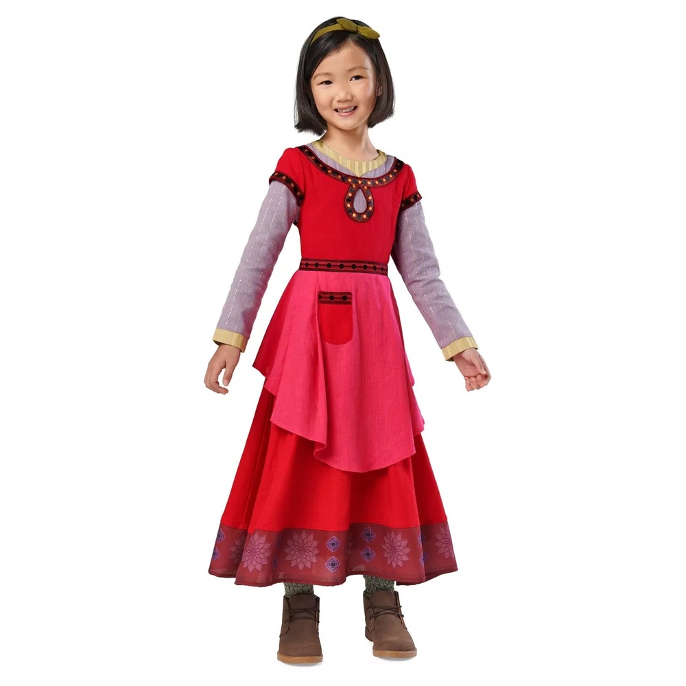Disney Wish Dahlia Costume Dress Girls Size 3 Pink Red Halloween Cosplay NWT